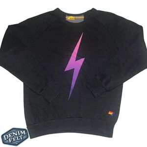 Aviator Nation Women’s Bolt Fade Sweatshirt in Black / Pink/Purple | PRELOVED🩷